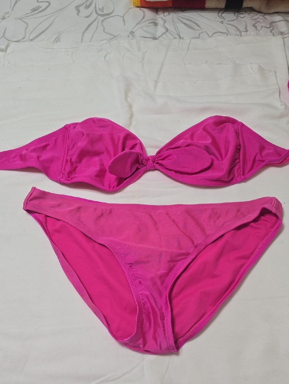Xhilaration Hot Pink Bandeau Bikini Set